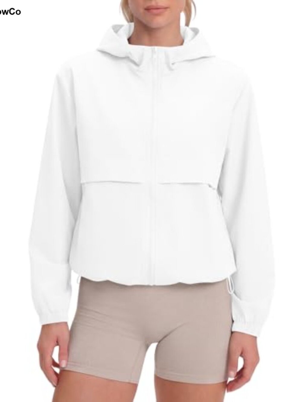 Women's Lightweight Full Zip Hooded Athletic Workout Jacket Loose Fit